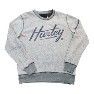 Hurley Men's Heather Gray Crew Neck Spell Out Sweatshirt Size Medium
